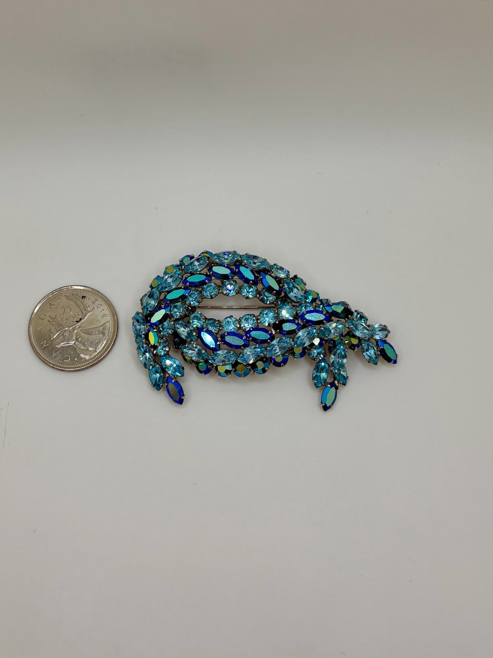 Vintage Sherman blue brooch